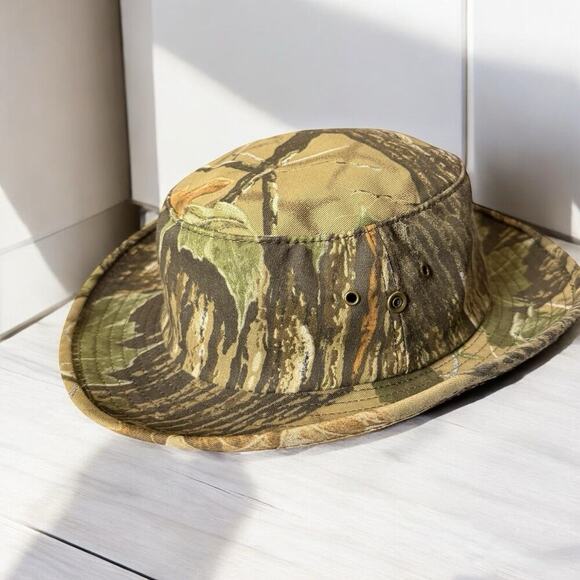 Vintage RealTree Camouflage Bucket Hat Outdoor Hunting Size L USA Made - Picture 1 of 14